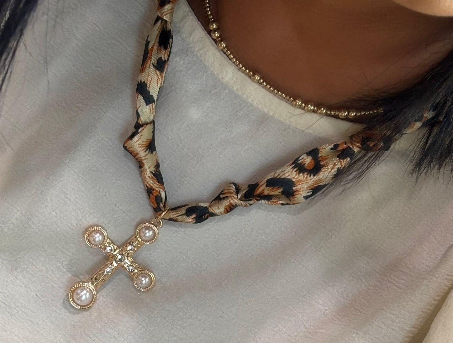 Scarf Necklace- leopard