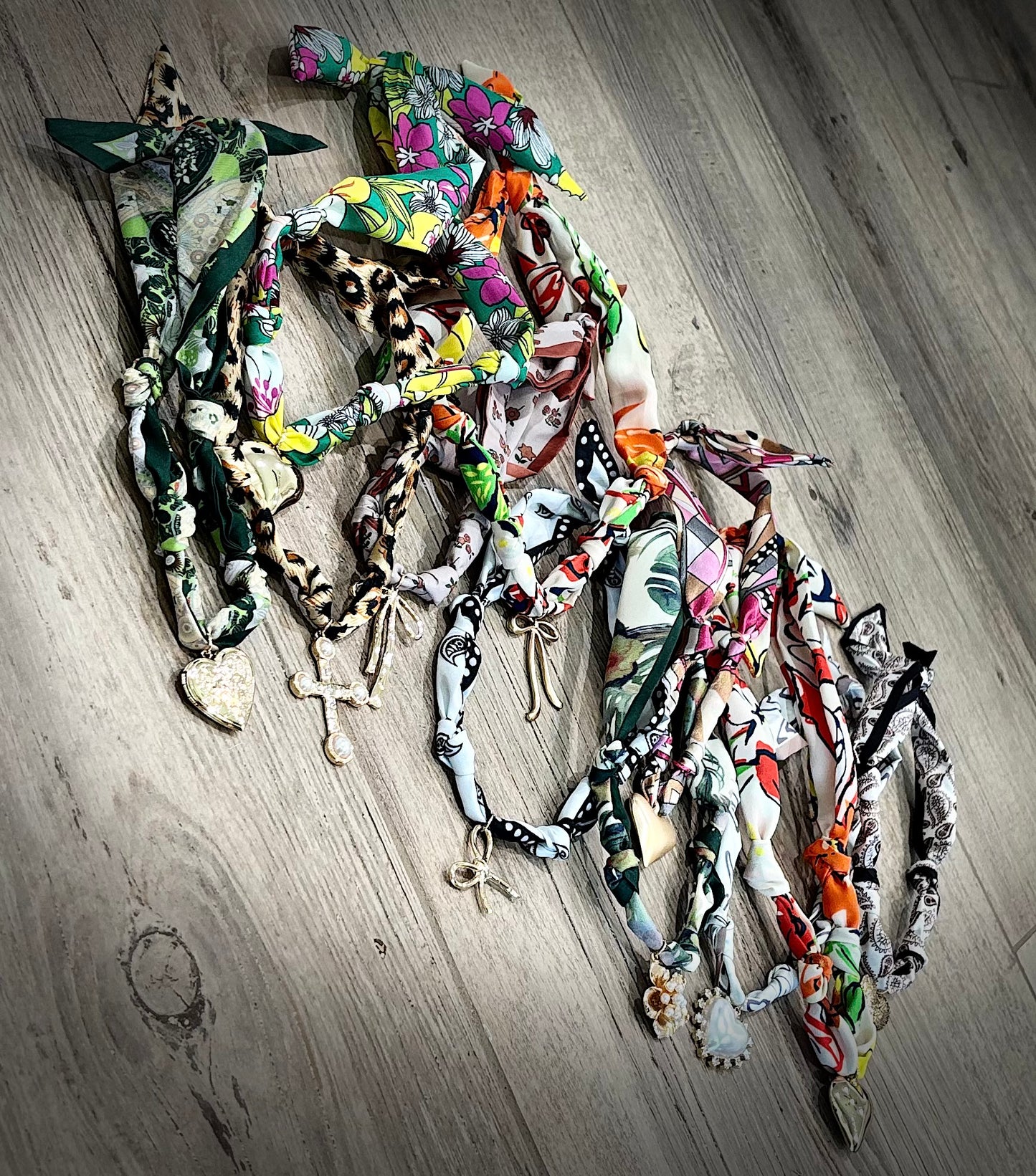 Scarf Necklace- Green