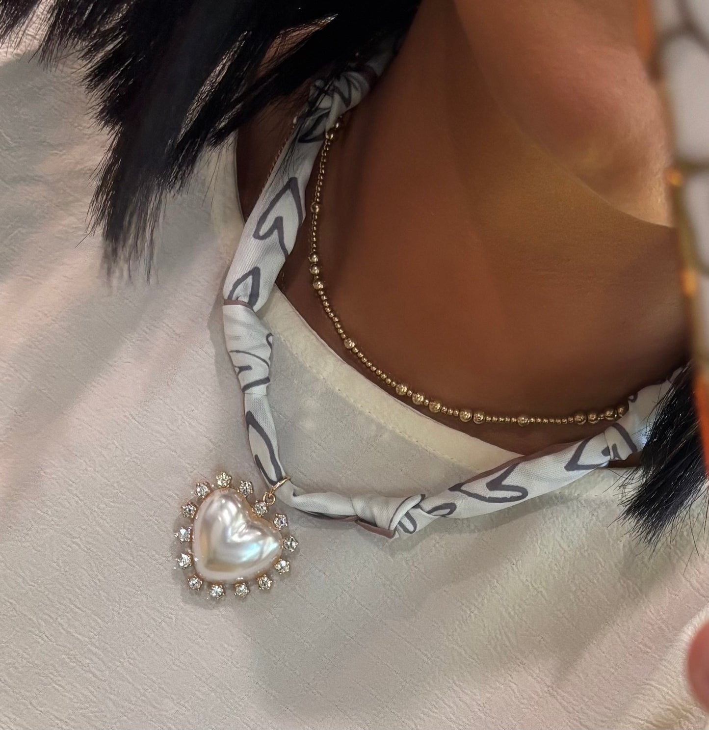 Scarf Necklace- Heart
