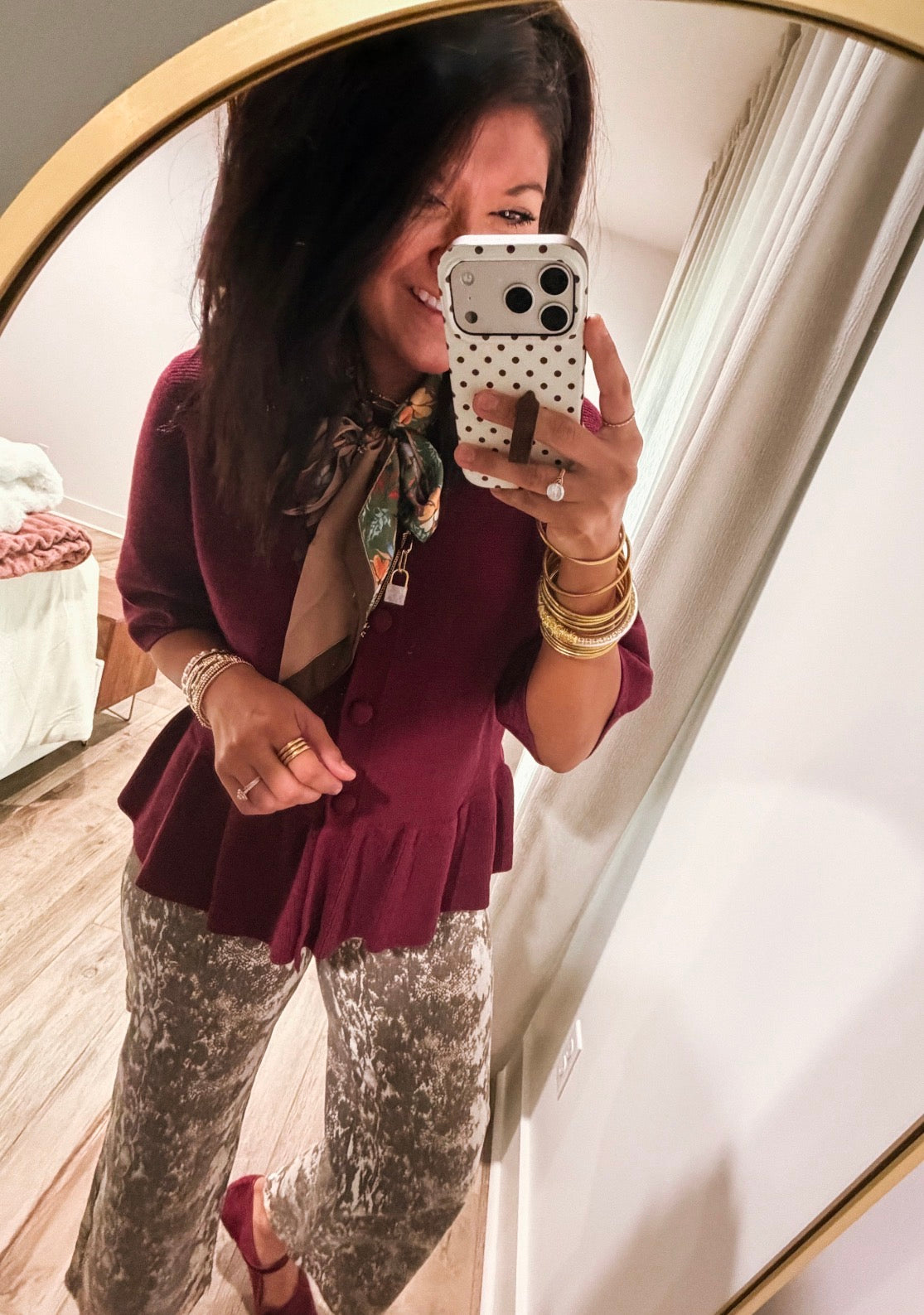 Woodland Ruffle Top- BURGUNDY