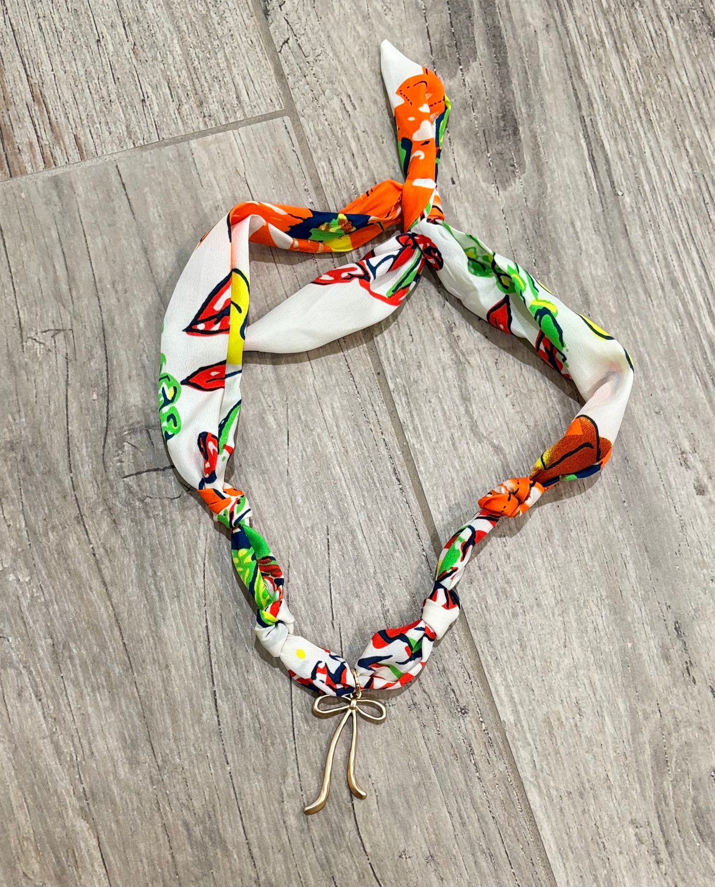 Scarf Necklace- Cream