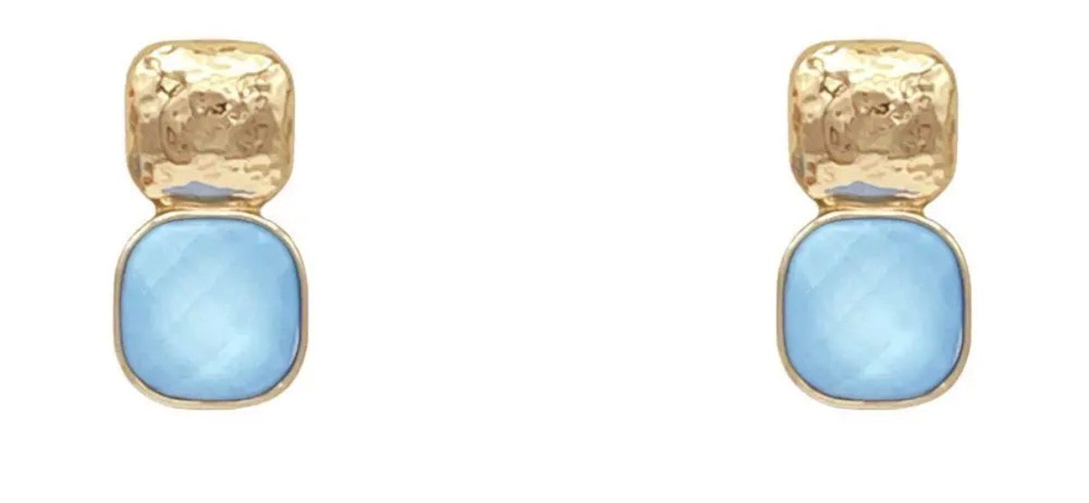 Hammered Grace Earring - ICY BLUE