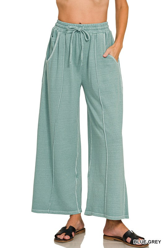 Free Spirit Pants-BLUE GREY