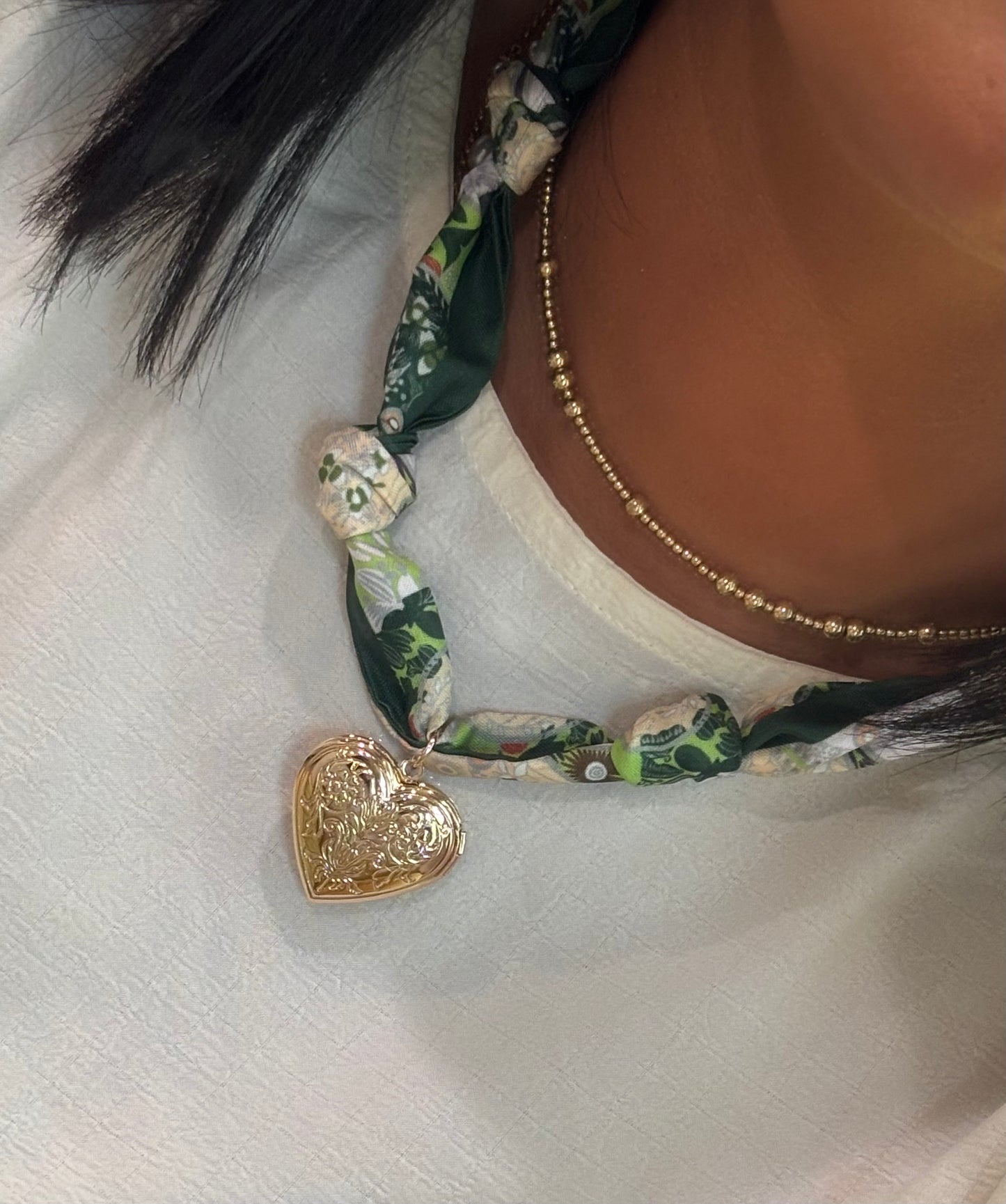Scarf Necklace- Hunter Green