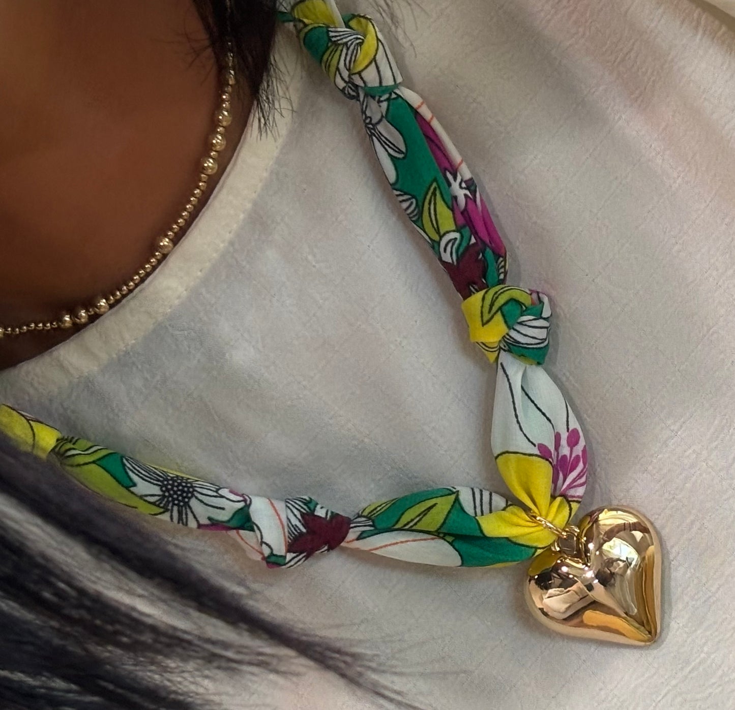 Scarf Necklace- Green