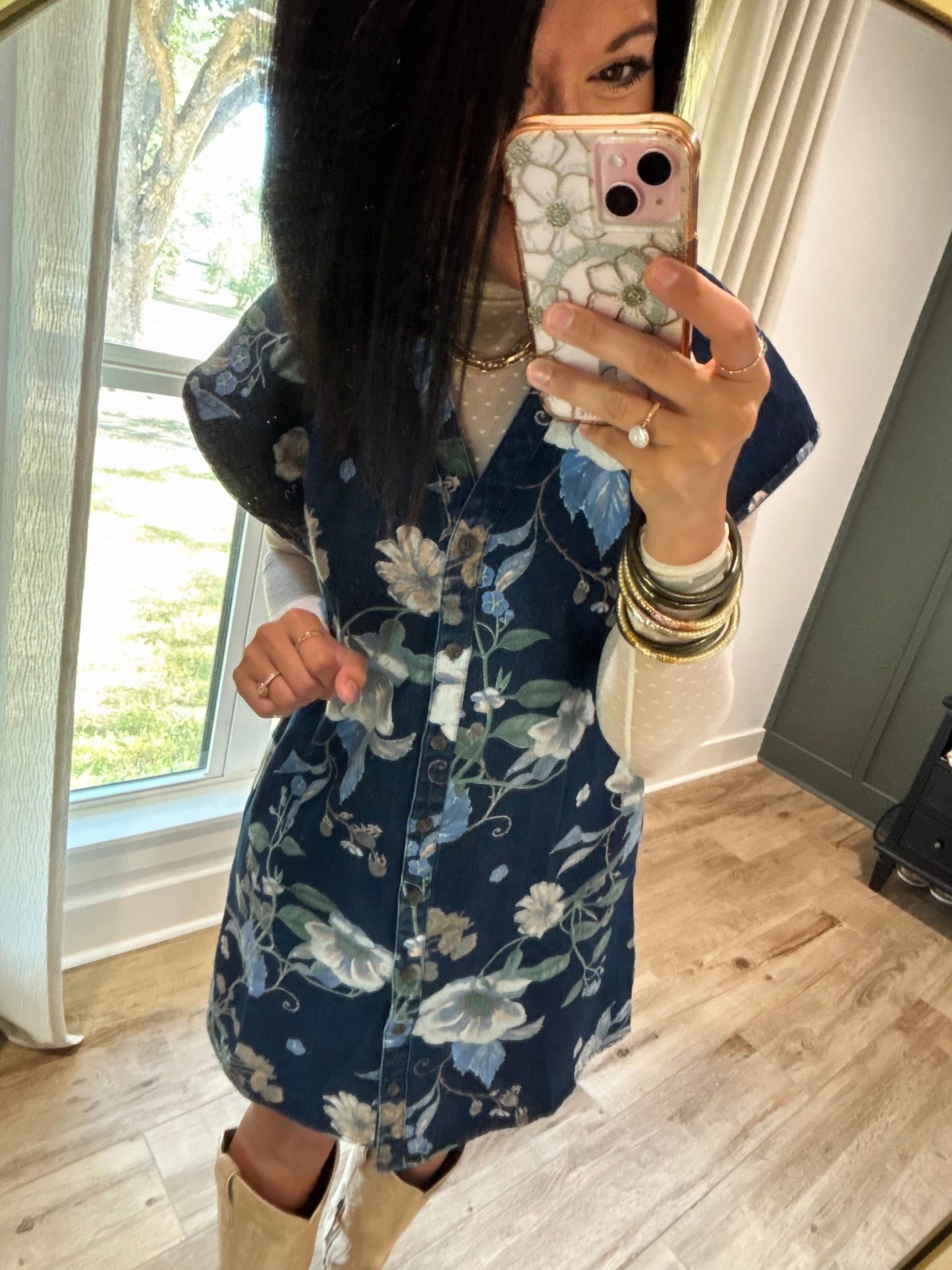 Eden Blossom Denim Dress