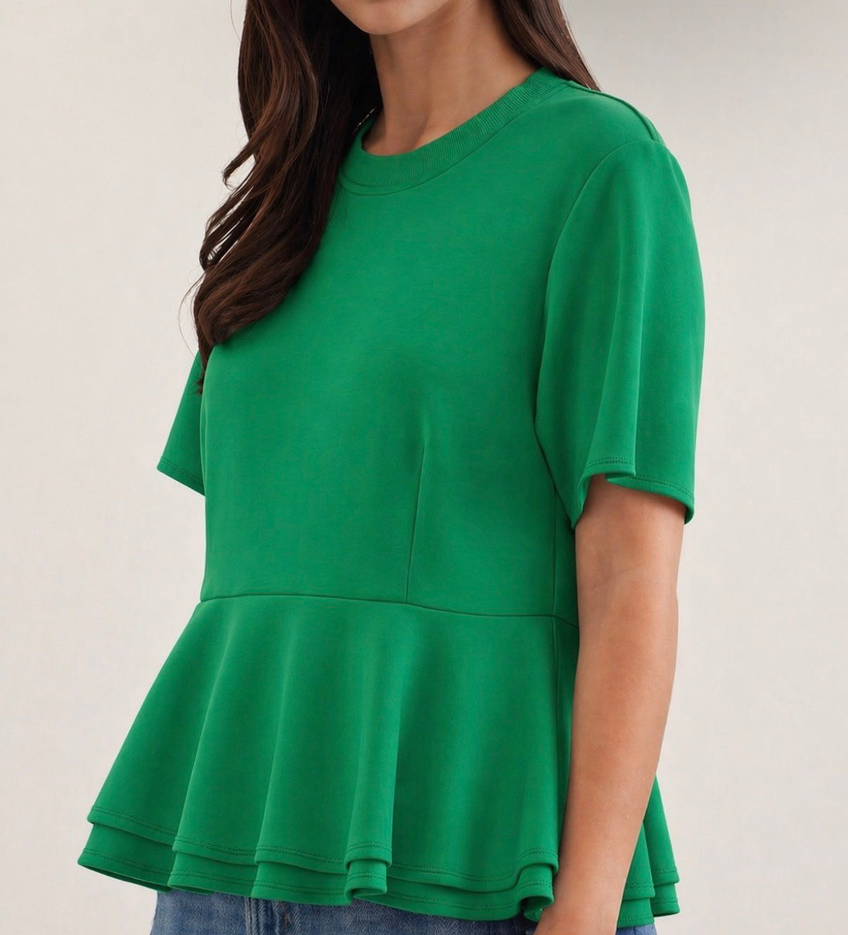 Sweet & Chic Peplum Top - Kelly Green