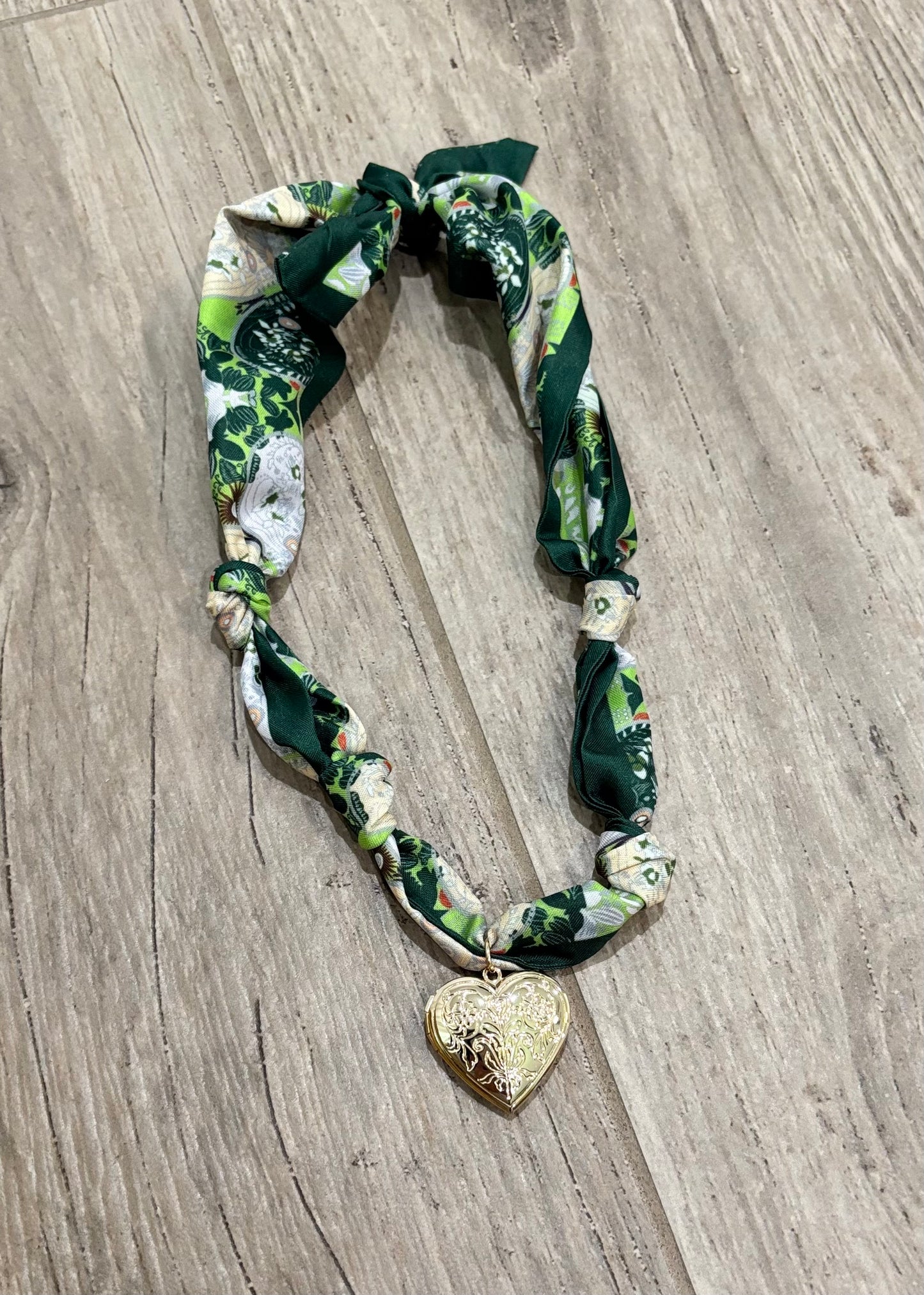 Scarf Necklace- Hunter Green