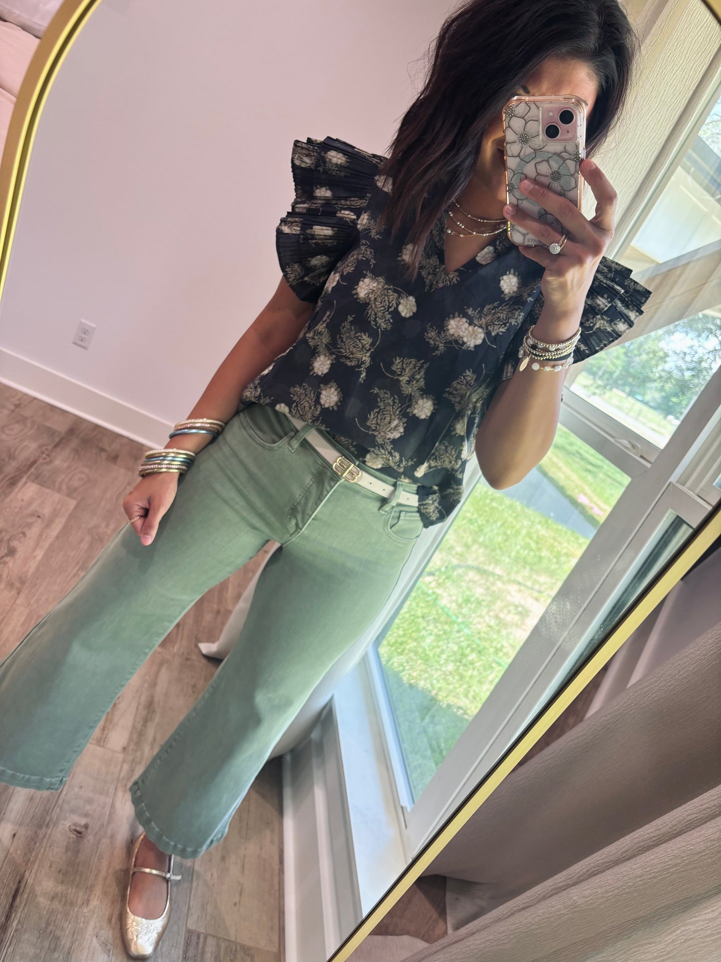 Vintage floral Navy Top