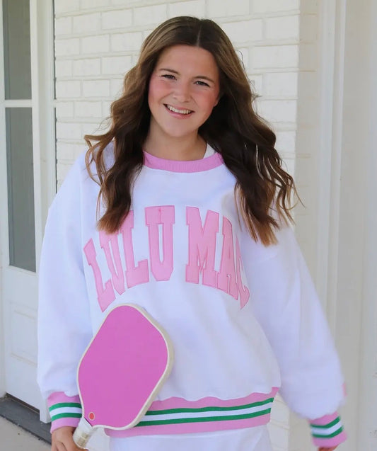 Lulu Mac Statement Sweatshirt - White/Pink