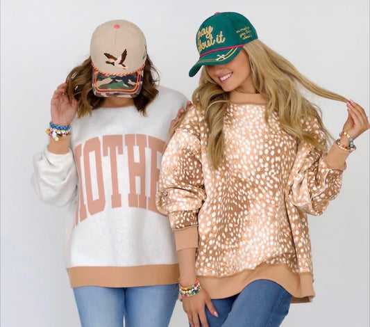 Fawn MOTHER- 2-Sided MOCK NECK