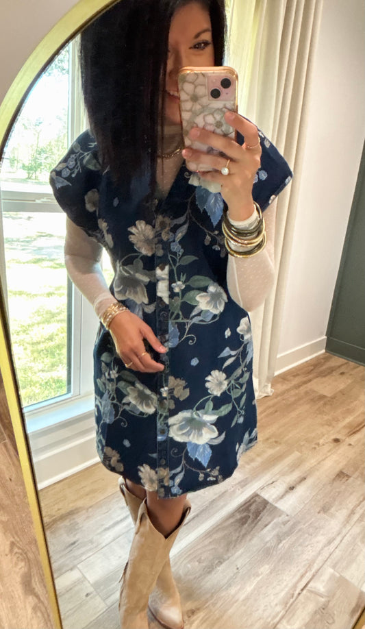 Eden Blossom Denim Dress