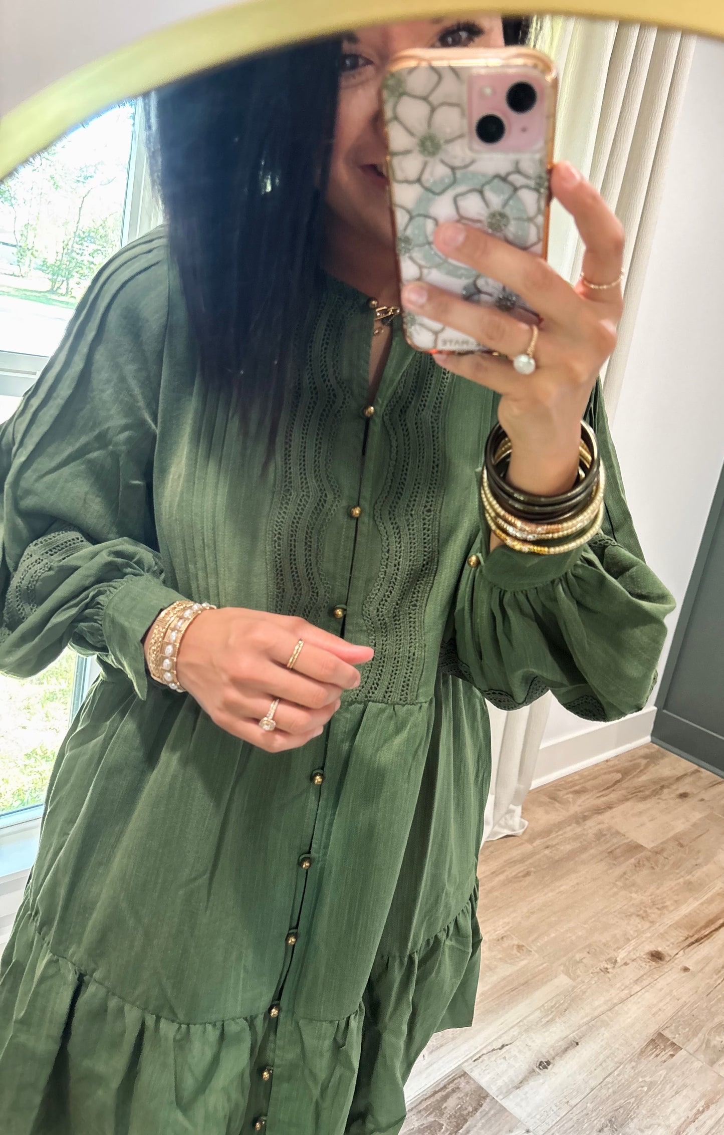 The Lacewood dress-Olive