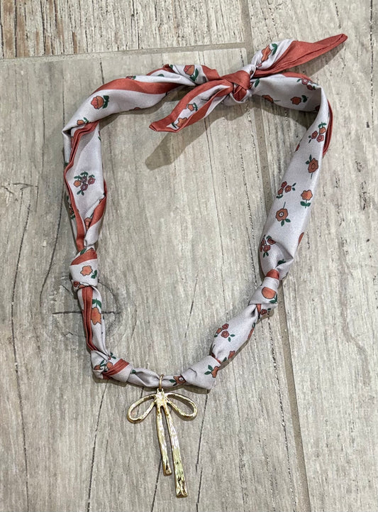 Scarf Necklace- Rust