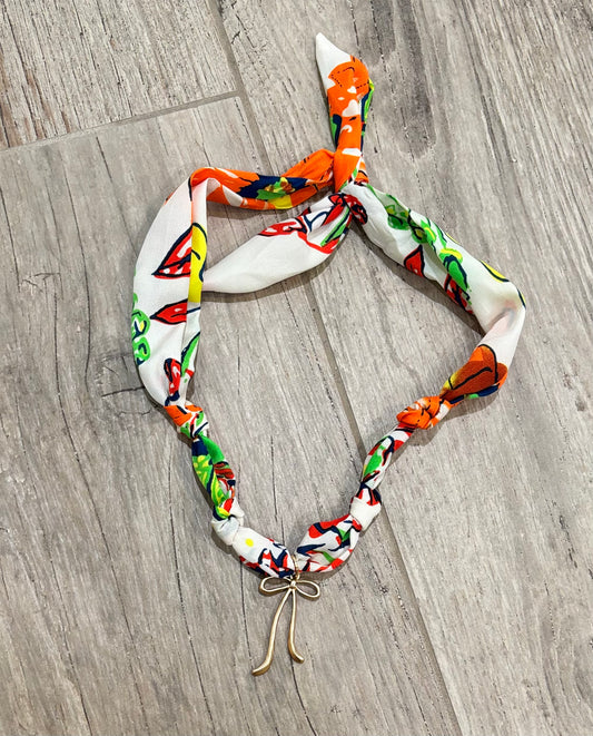 Scarf Necklace- Cream