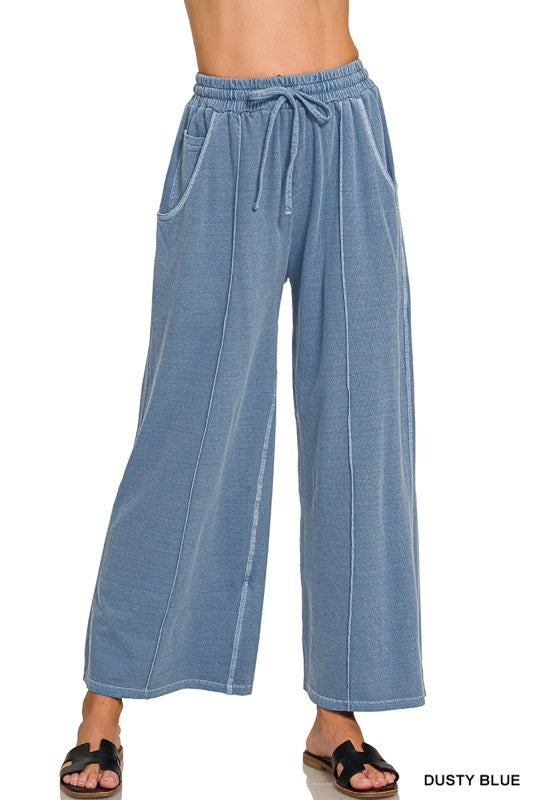Free Spirit Pants-DUSTY BLUE