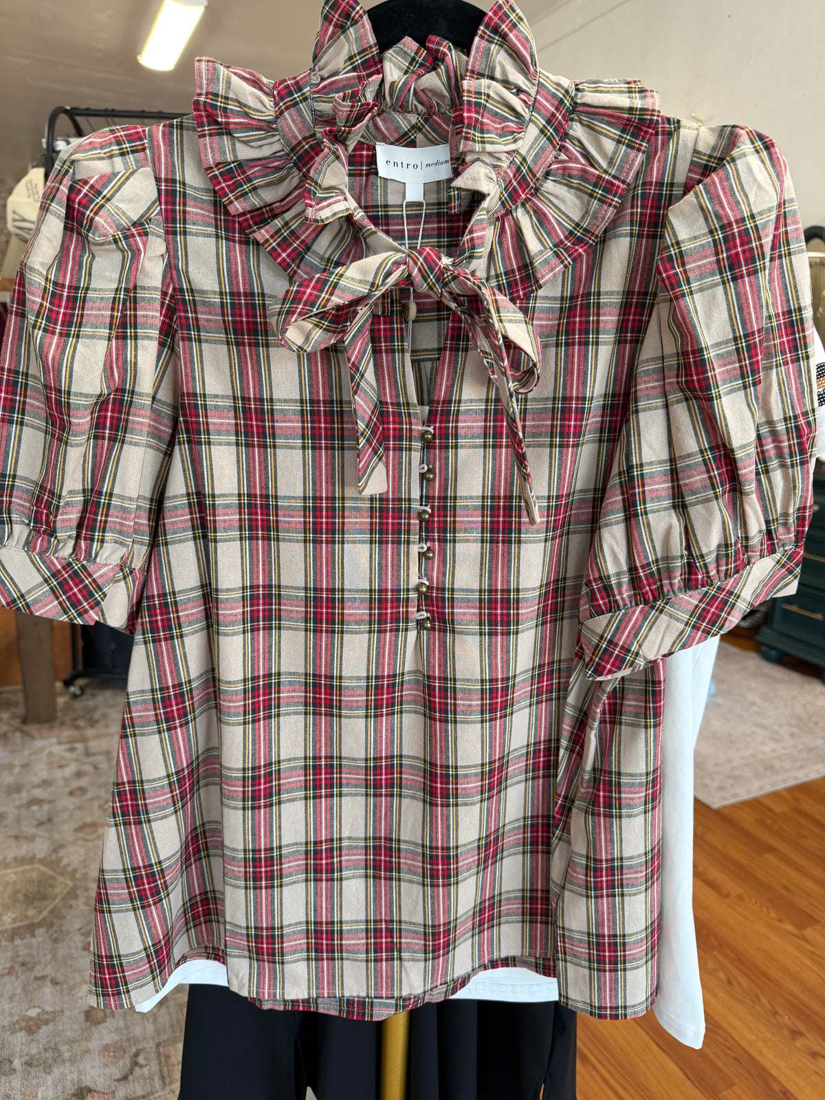 Cozy Christmas Plaid Top
