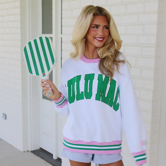 Lulu Mac Statement Sweatshirt - White/Green