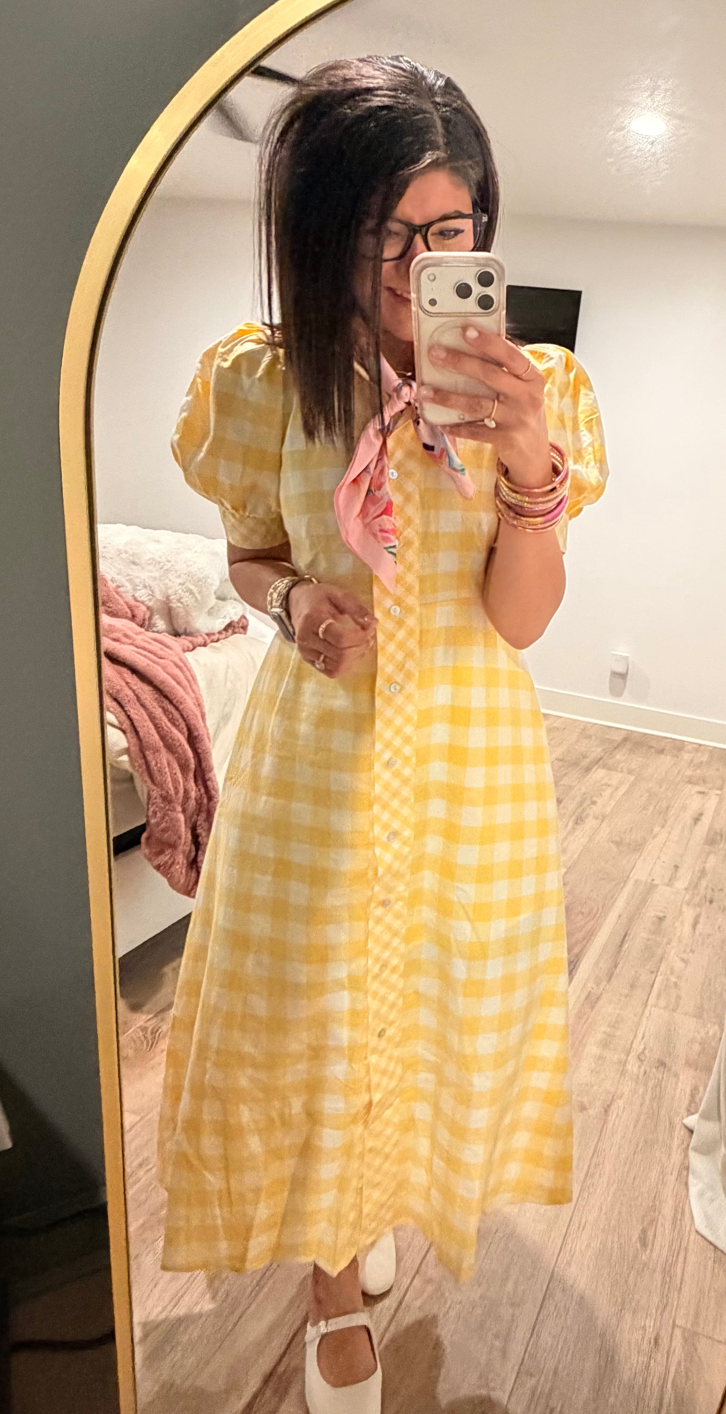 Lemon Drop Gingham Dress