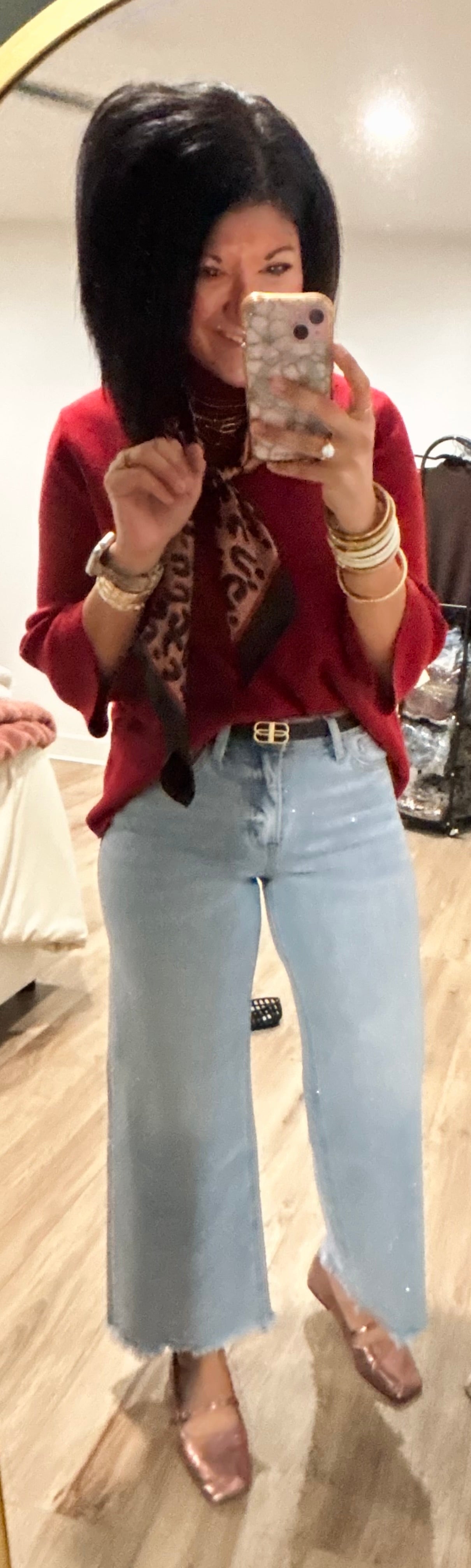 All eyes on me Rhinestone Denim