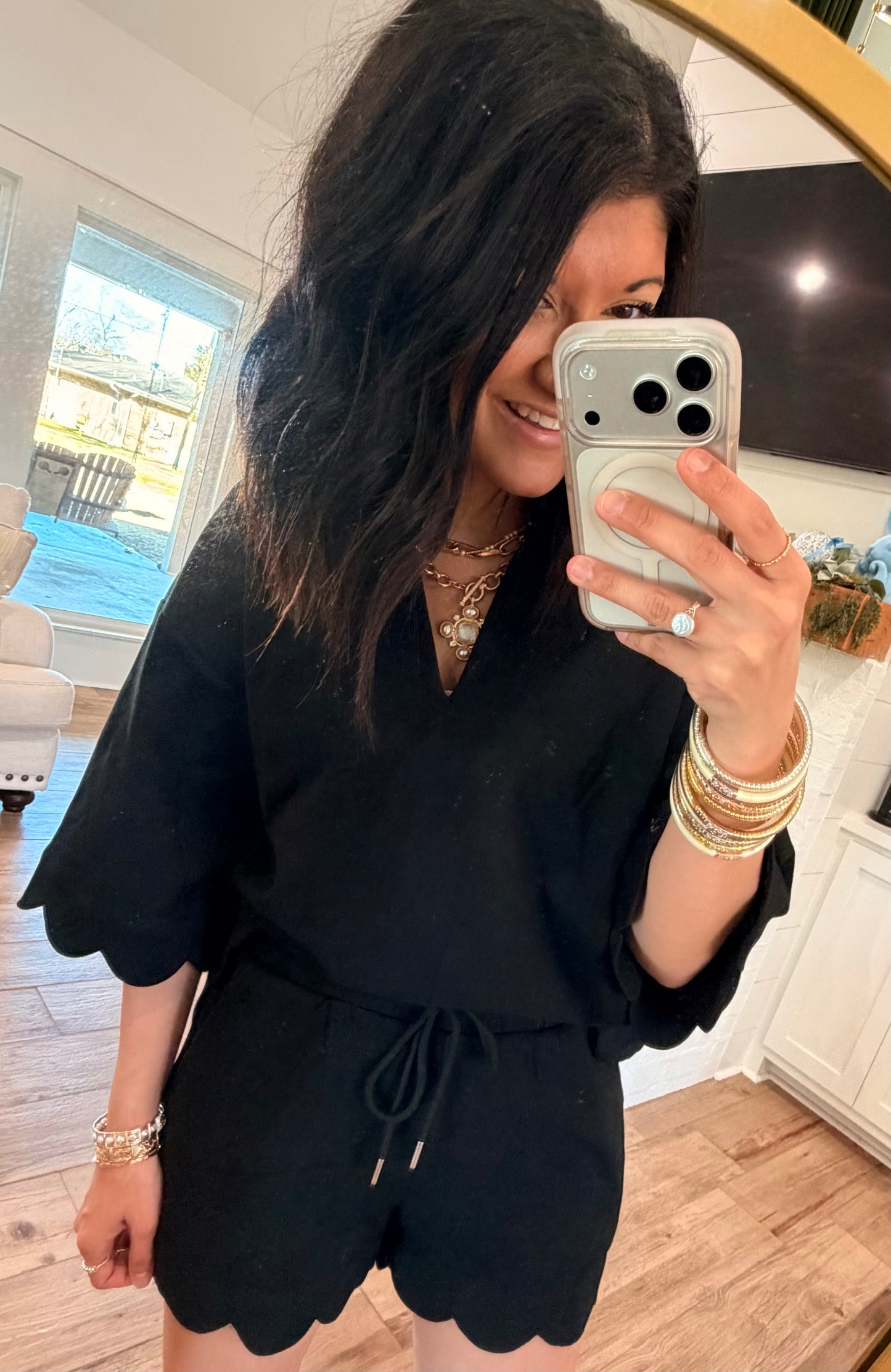 Scallop Charm SET- BLACK