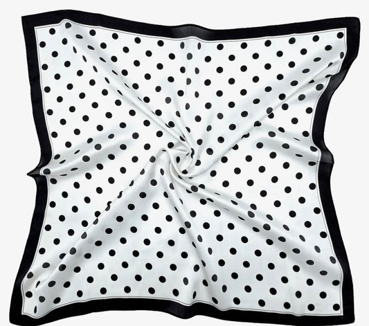 Polka Dot Scarf- Black/White