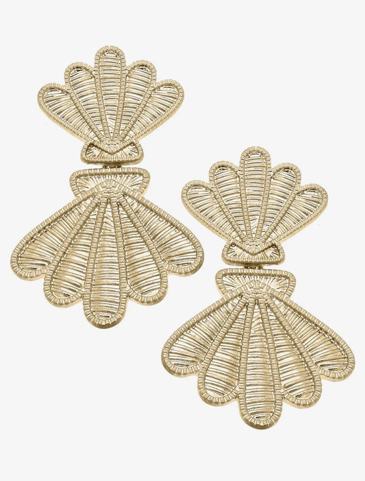 Sculpted Wicker Statement Earring