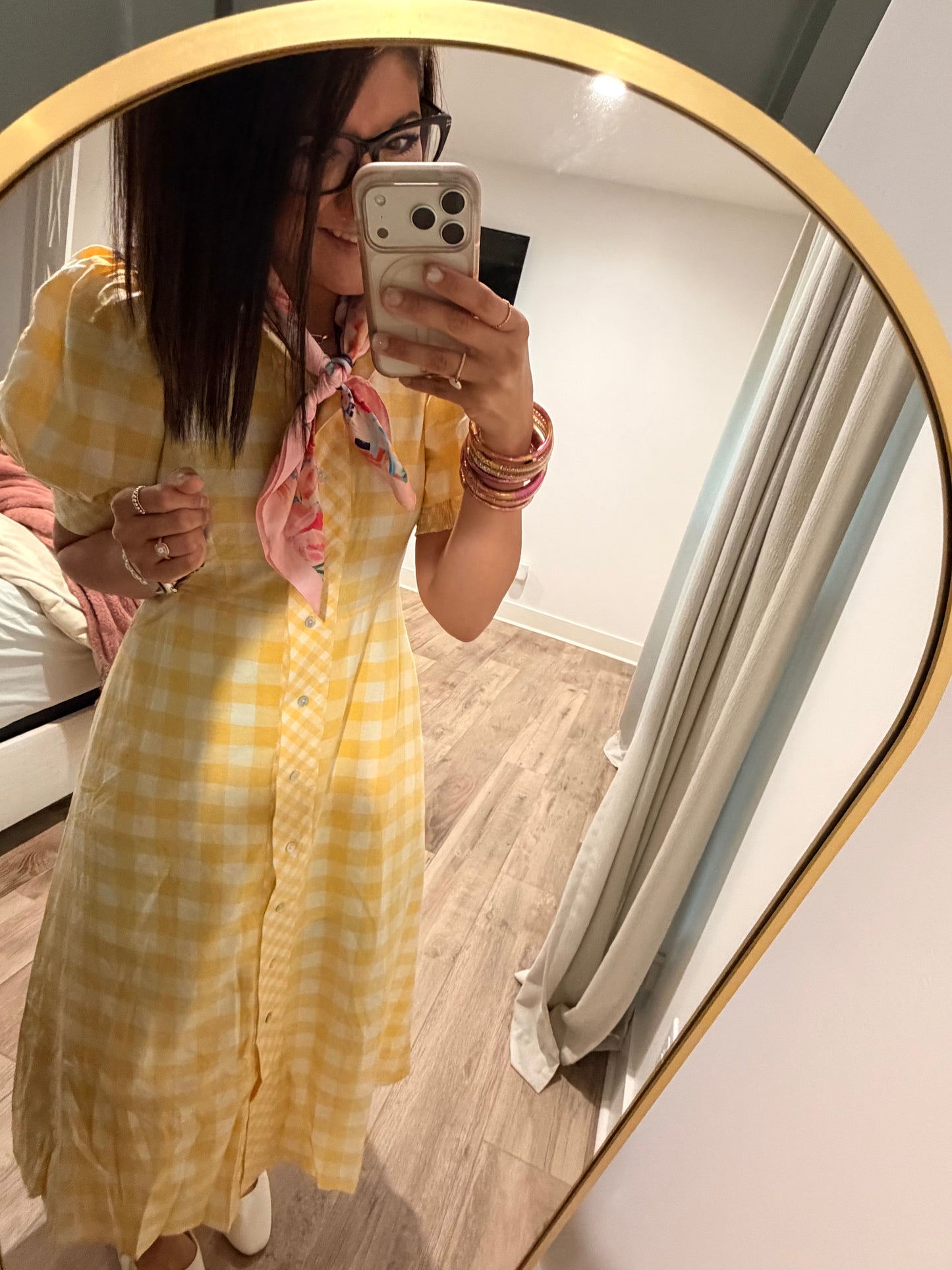 Lemon Drop Gingham Dress