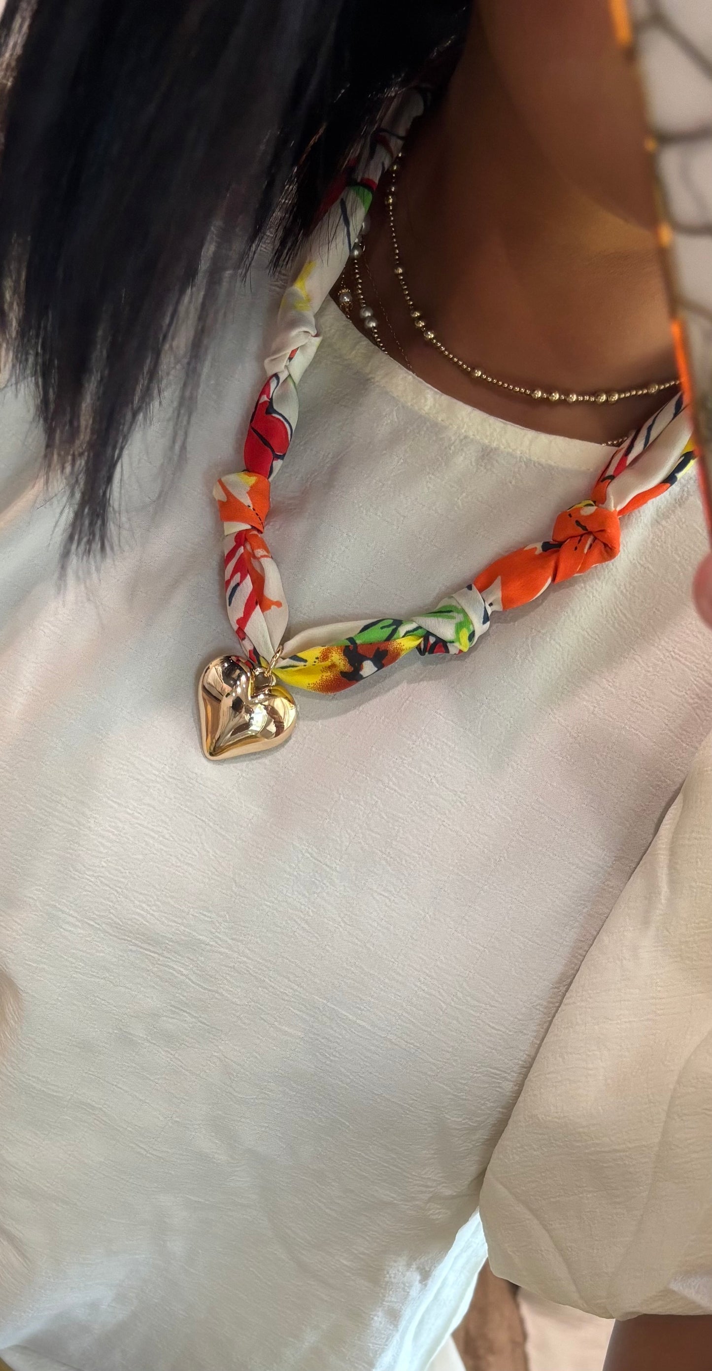 Scarf Necklace-Red