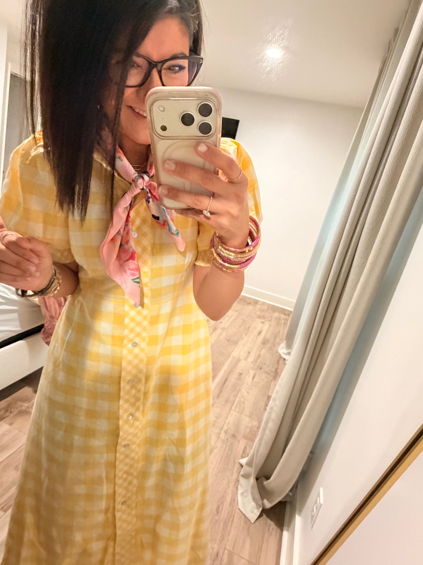 Lemon Drop Gingham Dress