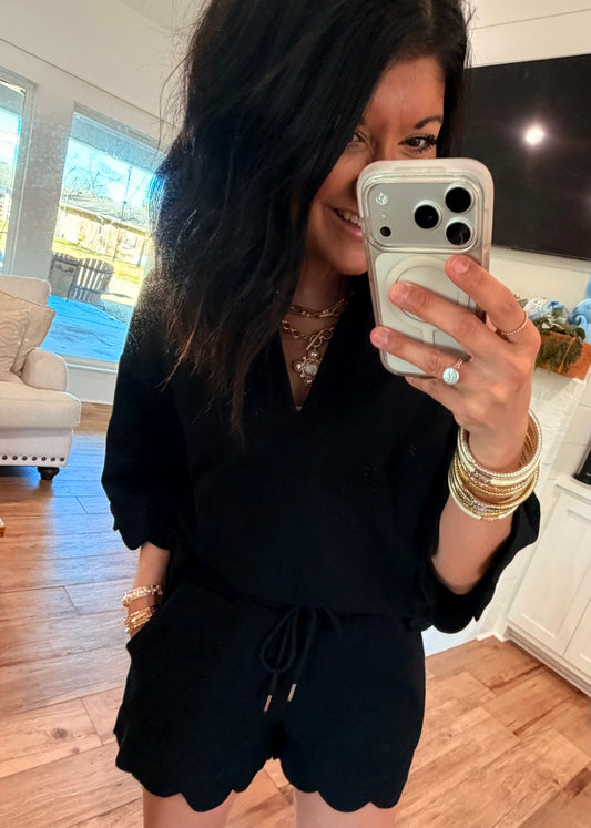 Scallop Charm SET- BLACK