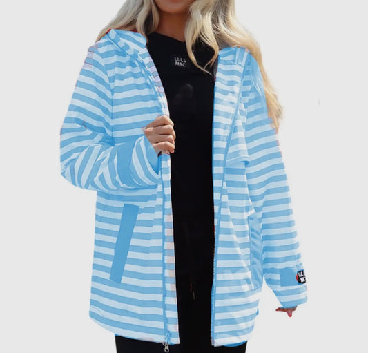 Darby Lulu Mac Raincoat! Blue/White