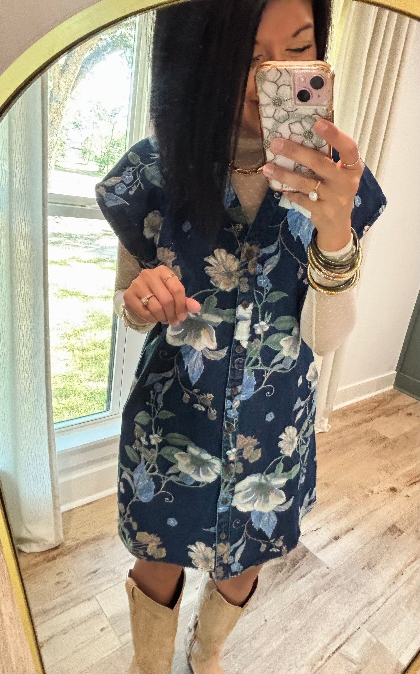 Eden Blossom Denim Dress