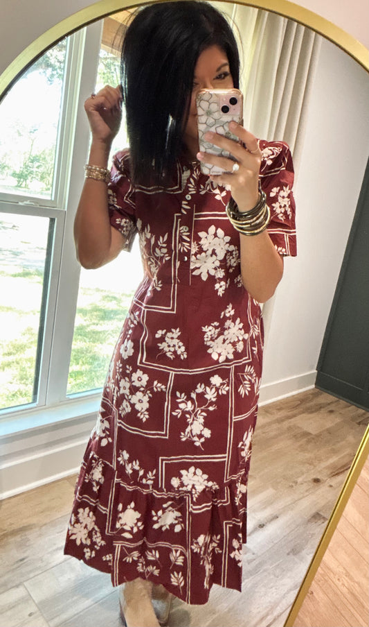 Autumn Rust-Leaf Dress