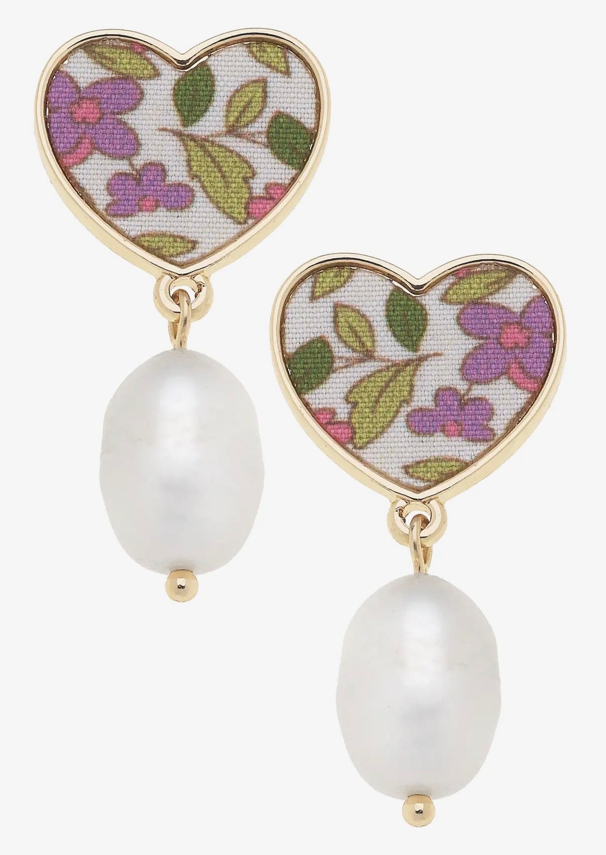 Victoria Vintage Floral Pearl Earrings- PINK