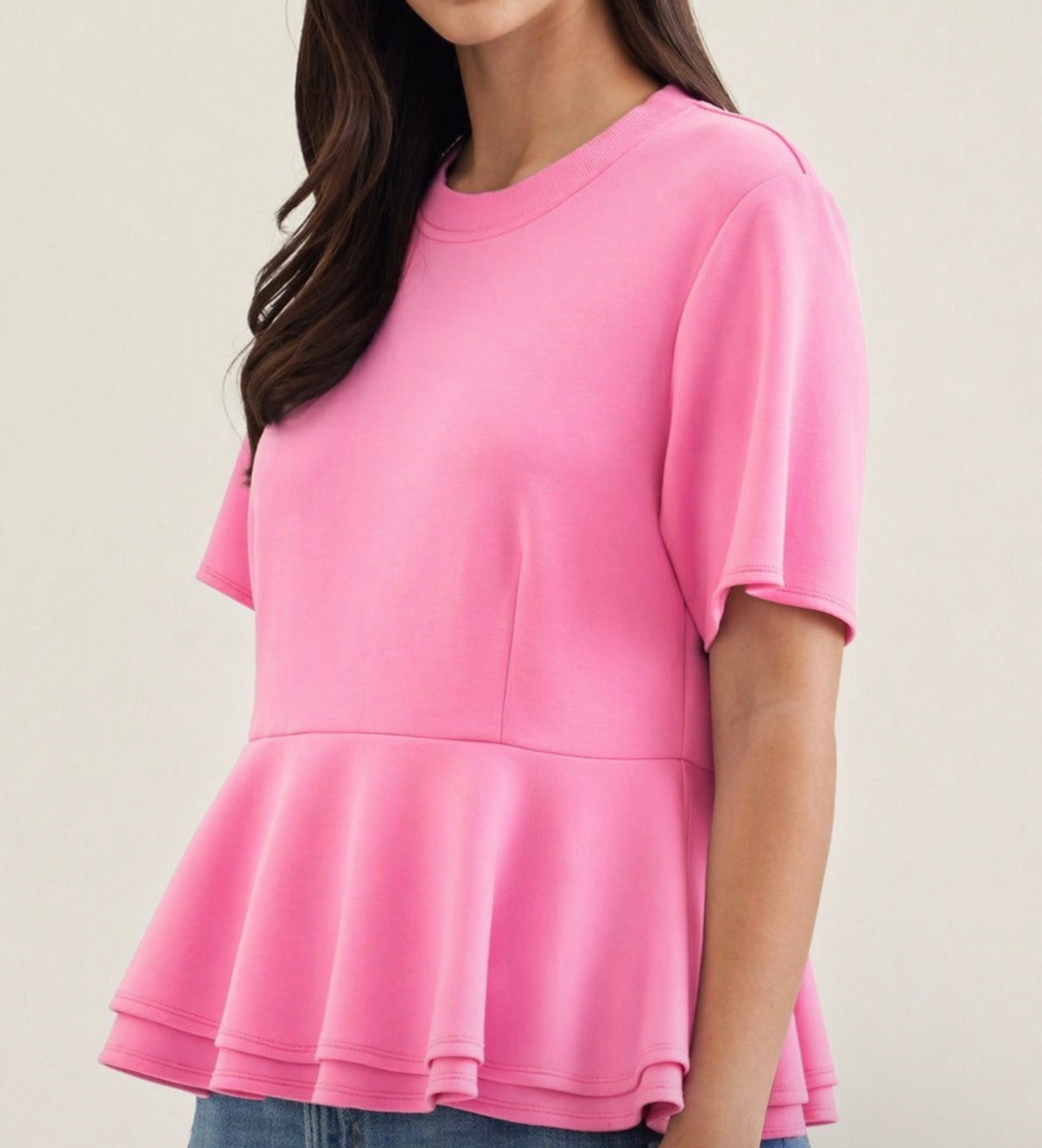 Sweet & Chic Peplum Top - Bubblegum Pink