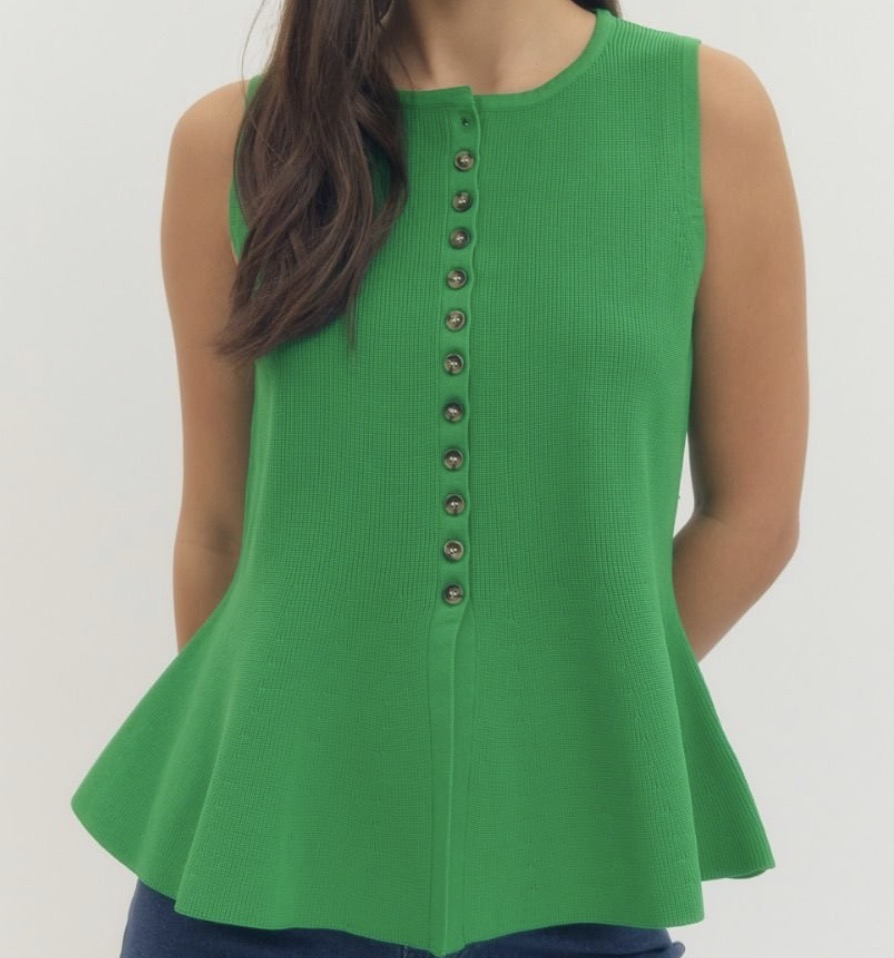 Coastal Charm Top- Green