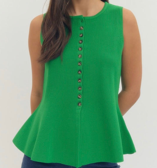 Coastal Charm Top- Green