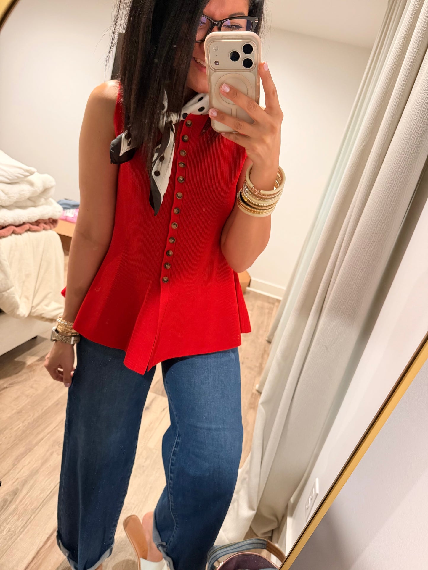 Coastal Charm Top- Red