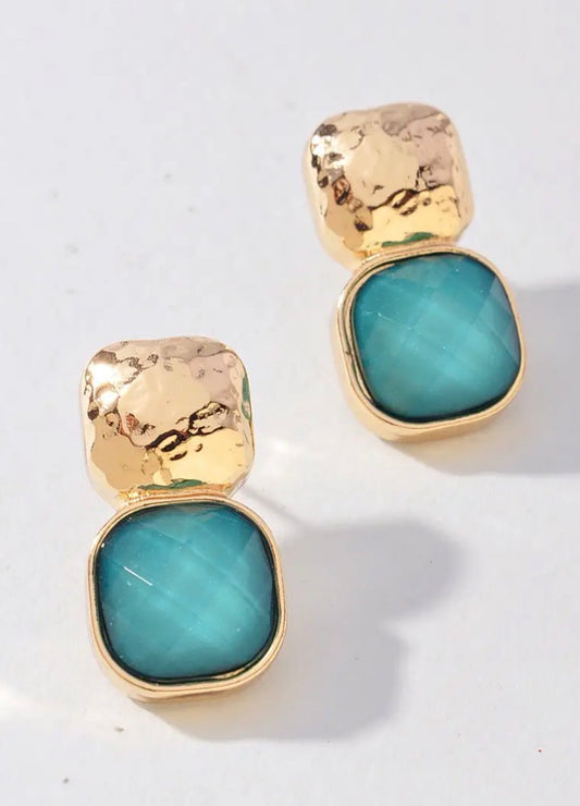 Hammered Grace Earring - GREEN