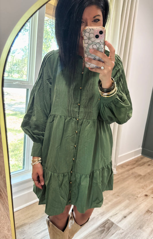 The Lacewood dress-Olive