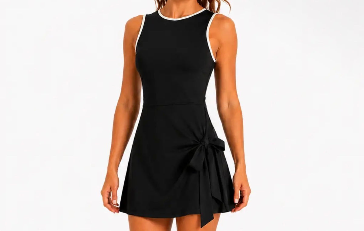 Meet Me Courtside Athletic Dress-  BLACK