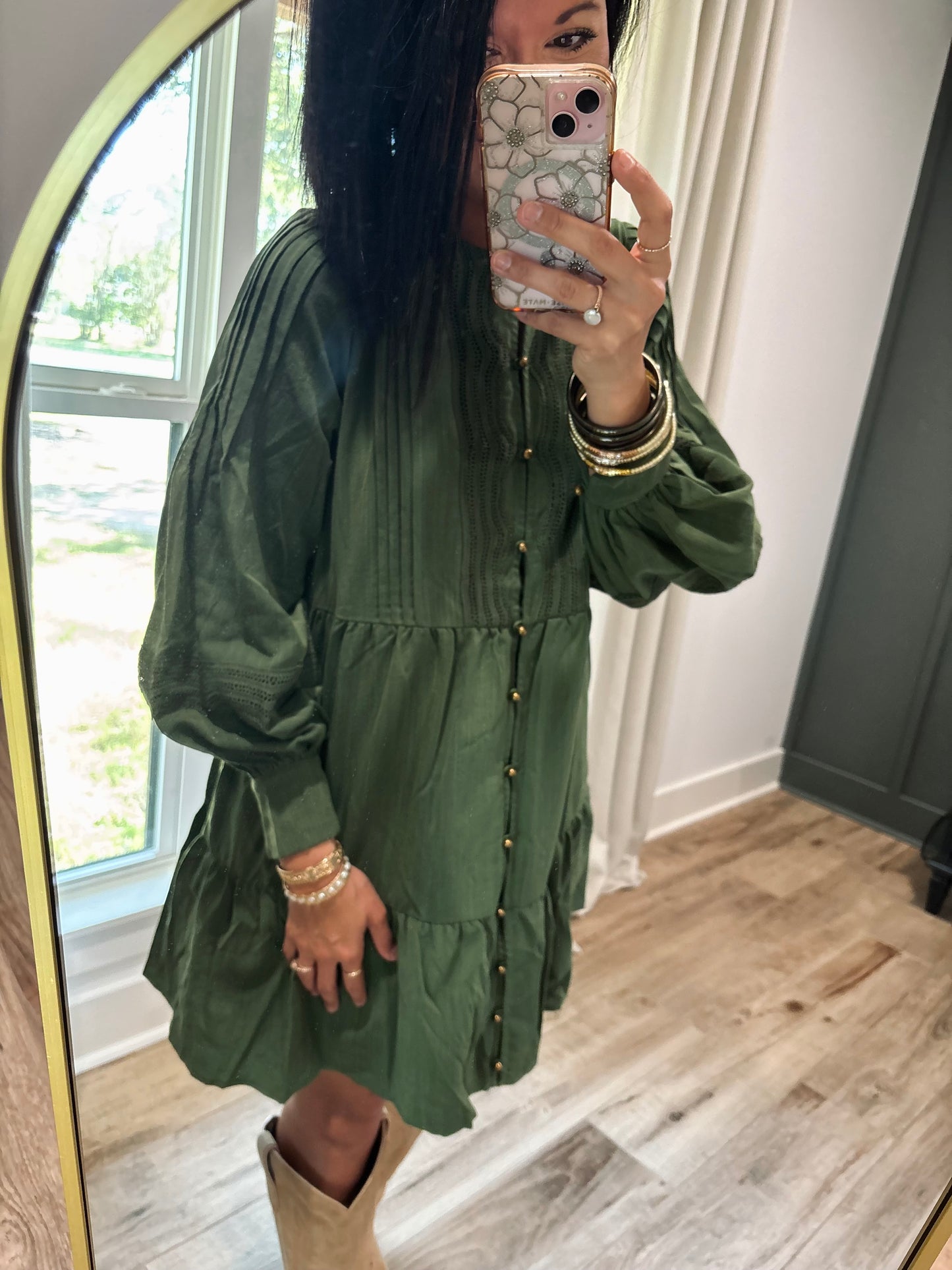 The Lacewood dress-Olive