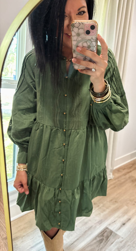 The Lacewood dress-Olive