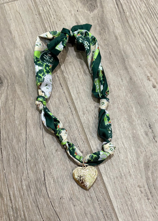 Scarf Necklace- Hunter Green