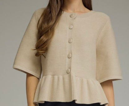 Woodland Ruffle Top-TAUPE