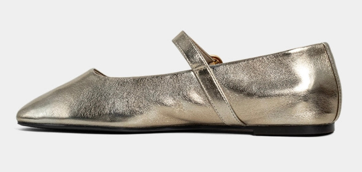 Golden Glow Mary Jane Flat